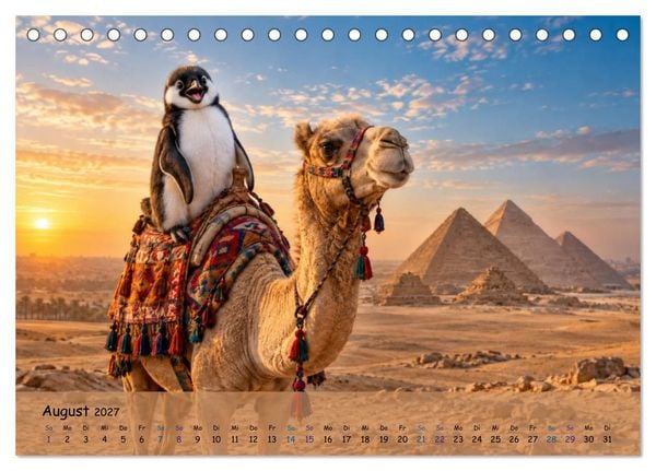 Produktbild: Pinguins gro&szlig;e Weltreise (Tischkalender 2027 DIN A5 quer), CALVENDO Monatskalender