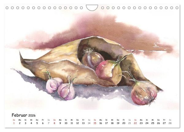 Produktbild: Gem&uuml;se Aquarelle (Wandkalender 2026 DIN A4 quer), CALVENDO Monatskalender