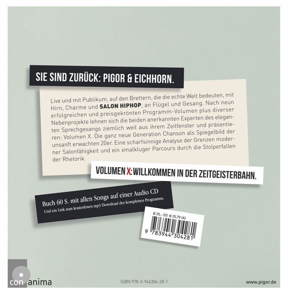 Produktbild: Pigor singt. Benedikt Eichhorn muss begleiten, Vol. X