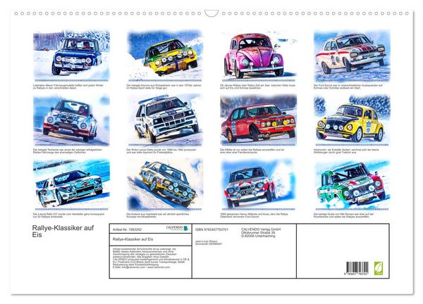 Produktbild: Rallye-Klassiker auf Eis (Wandkalender 2026 DIN A2 quer), CALVENDO Monatskalender