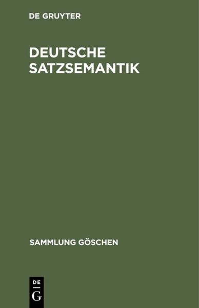 Produktbild: Deutsche Satzsemantik