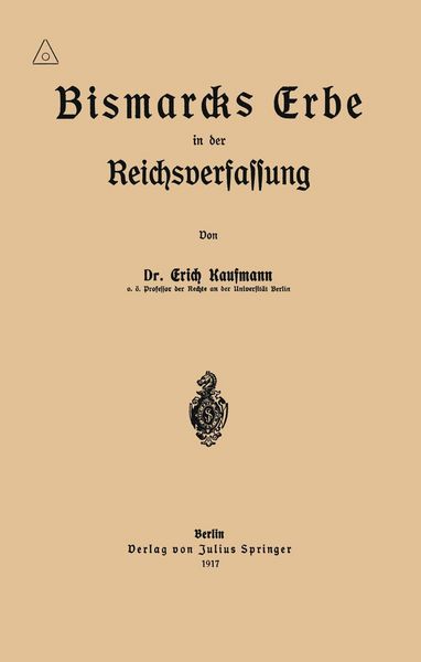 Produktbild: Bismarcks Erbe in der Reichsverfassung