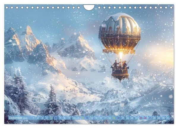 Produktbild: Ballonfahrt - Fantasie Stil (Wandkalender 2026 DIN A4 quer), CALVENDO Monatskalender