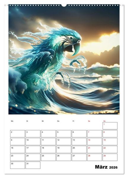 Produktbild: Wellen Illusionen (hochwertiger Premium Wandkalender 2026 DIN A2 hoch), Kunstdruck in Hochglanz