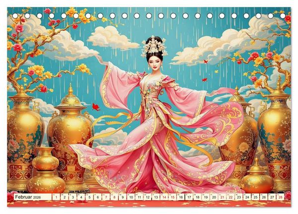 Produktbild: Rhythmus der chinesischen Anmut (Tischkalender 2026 DIN A5 quer), CALVENDO Monatskalender