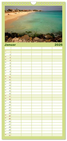 Produktbild: Familienplaner 2026 - Kap Verde mit 5 Spalten (Wandkalender, 21 x 45 cm) CALVENDO
