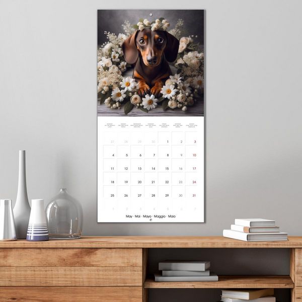Produktbild: Dachshund Joy and Flower Beauty (Wall Calendar 2026 12 &times; 12 Inch) CALVENDO 12 Month Wall Calendar