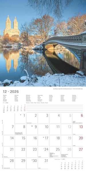 Produktbild: New York 2026 - Broschürenkalender 30x30 cm (30x60 geöffnet) - Kalender mit Platz für Notizen - Bildkalender - Wandplaner - Wandkalender