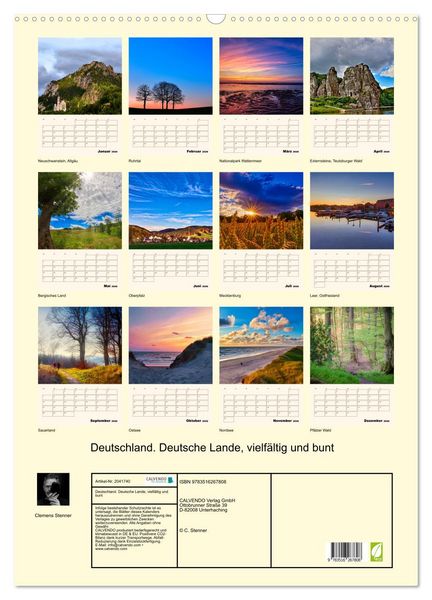 Produktbild: Deutschland. Deutsche Lande, vielf&auml;ltig und bunt (Wandkalender 2026 DIN A2 hoch), CALVENDO Monatskalender