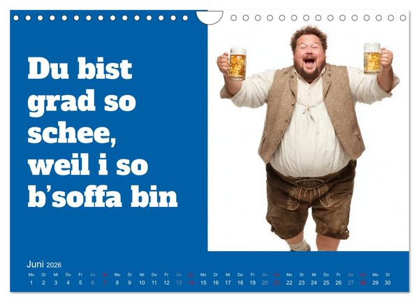 Produktbild: Bayerisch flirten, Gspusi! Bayern Kalender mit Dialekt und Mundart (Wandkalender 2026 DIN A4 quer), CALVENDO Monatskalender