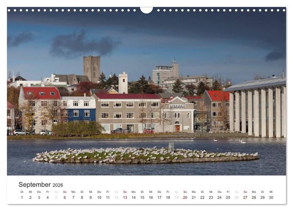 Produktbild: Reykjav&igrave;k 64&deg; 08' N (Wandkalender 2026 DIN A3 quer), CALVENDO Monatskalender