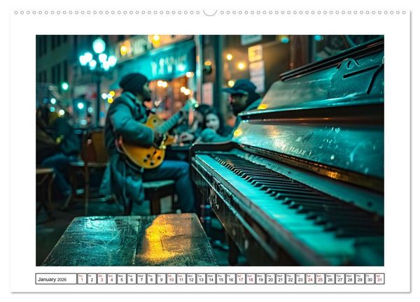 Produktbild: In Jazz Bars at Midnight (High Quality Premium Wall Calendar 2026 DIN A2 landscape),CALVENDO 12 Month Wall Calendar