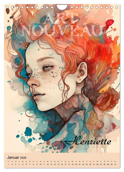 Produktbild: Art Nouveau - Galerie der Sch&ouml;nheiten (Wandkalender 2026 DIN A4 hoch), CALVENDO Monatskalender
