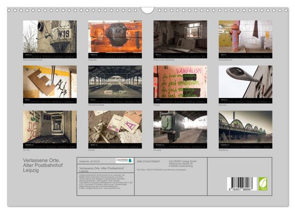 Produktbild: Verlassene Orte. Alter Postbahnhof Leipzig (Wandkalender 2026 DIN A3 quer), CALVENDO Monatskalender