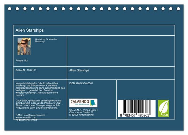 Produktbild: Alien Starships (Tischkalender 2026 DIN A5 quer), CALVENDO Monatskalender