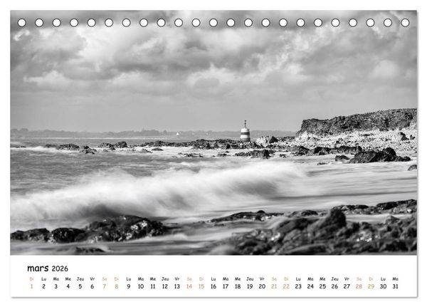 Produktbild: Terres de contraste &ndash; Une ann&eacute;e en monochrome (Calendrier de bureau 2026 DIN A5 vertical), CALVENDO calendrier mensuel