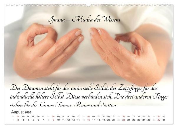 Produktbild: Mudras / 2026 (hochwertiger Premium Wandkalender 2026 DIN A2 quer), Kunstdruck in Hochglanz