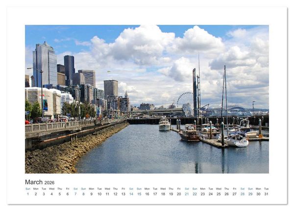 Produktbild: Seattle (High Quality Premium Wall Calendar 2026 DIN A2 landscape),CALVENDO 12 Month Wall Calendar