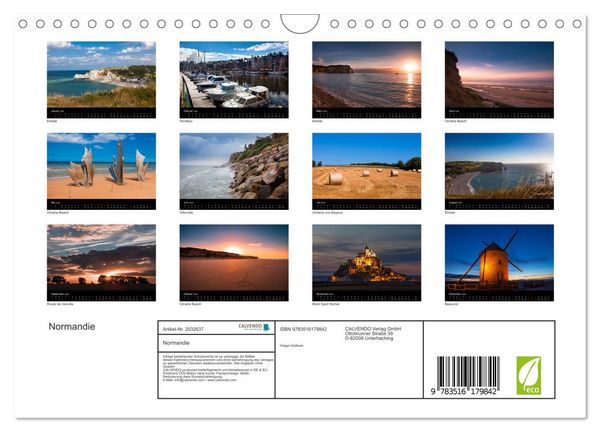 Produktbild: Normandie (Wandkalender 2026 DIN A4 quer), CALVENDO Monatskalender