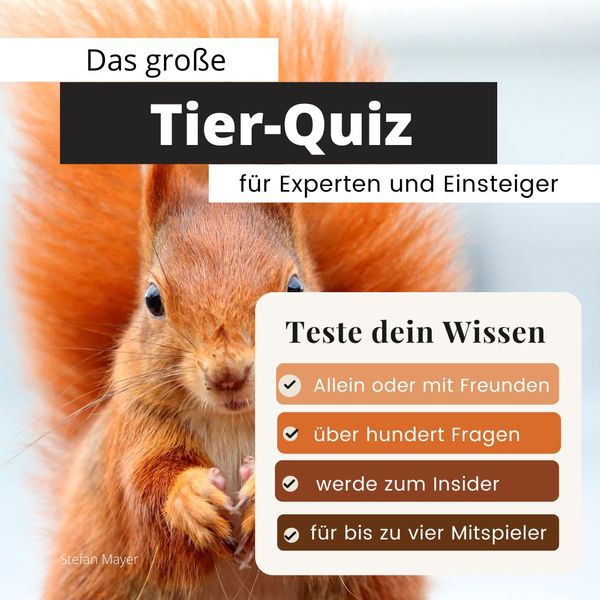 Produktbild: Das gro&szlig;e Tier-Quiz f&uuml;r Experten und Einsteiger