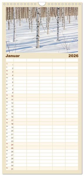 Produktbild: Familienplaner 2026 - Wildes Finnland mit 5 Spalten (Wandkalender, 21 x 45 cm) CALVENDO
