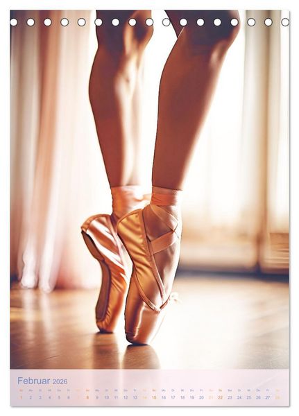 Produktbild: Mit Tutu und Spitzenschuhen Impressionen aus dem Ballett (Tischkalender 2026 DIN A5 hoch), CALVENDO Monatskalender
