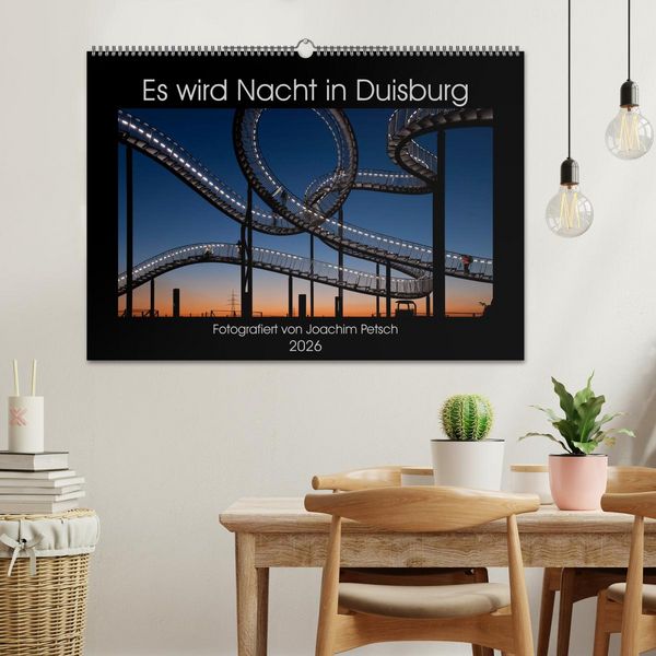 Produktbild: Es wird Nacht in Duisburg (Wandkalender 2026 DIN A2 quer), CALVENDO Monatskalender
