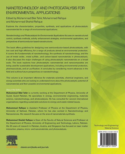 Produktbild: Nanotechnology and Photocatalysis for Environmental Applications