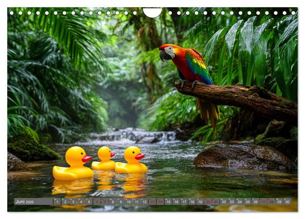 Produktbild: Gummienten auf Weltreise (Wandkalender 2026 DIN A4 quer), CALVENDO Monatskalender