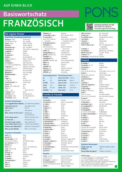 PONS Basiswortschatz auf einen Blick Französisch, Taschenbuch von , PONS Langenscheidt GmbH, 978-3-12-562690-4