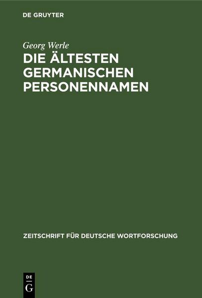 Produktbild: Die &auml;ltesten germanischen Personennamen