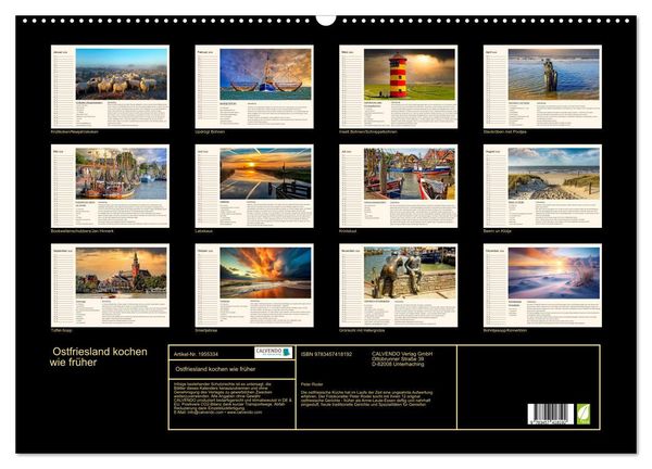 Produktbild: Ostfriesland kochen wie fr&uuml;her (Wandkalender 2026 DIN A2 quer), CALVENDO Monatskalender