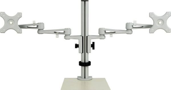 Produktbild: SpeaKa Professional SP-5986112 Monitor-Tischhalterung 2 Display(s) 33,0cm (13\") - 68,6cm (27\") Grau H&ouml;henverstellbar, Neigbar