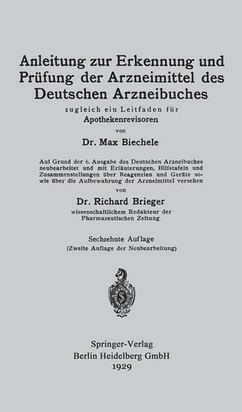 Produktbild: Anleitung zur Erkennung und Pr&uuml;fung der Arzneimittel des Deutschen Arzneibuches