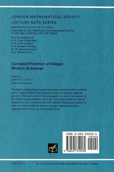 Produktbild: Compactification of Siegel Moduli Schemes
