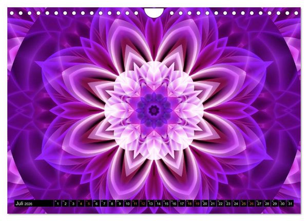 Produktbild: Energie - Mandalas, Spiritualit&auml;t durch die Farbe Lila (Wandkalender 2026 DIN A4 quer), CALVENDO Monatskalender