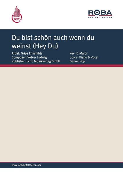 Produktbild: Du bist sch&ouml;n auch wenn du weinst (Hey Du)