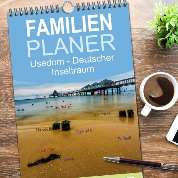 Produktbild: Familienplaner 2026 - Usedom - Deutscher Inseltraum mit 5 Spalten (Wandkalender, 21 x 45 cm) CALVENDO