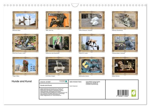 Produktbild: Hunde sind Kunst (Wandkalender 2027 DIN A3 quer), CALVENDO Monatskalender