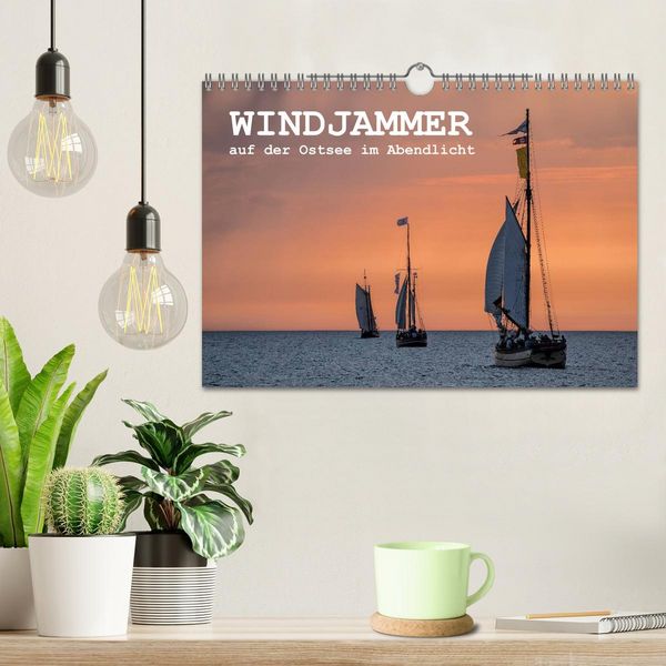 Produktbild: Windjammer auf der Ostsee im Abendlicht (Wandkalender 2026 DIN A4 quer), CALVENDO Monatskalender