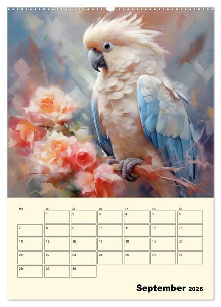 Produktbild: Bunte V&ouml;gel. Bezaubernde Papageien-Aquarelle (hochwertiger Premium Wandkalender 2026 DIN A2 hoch), Kunstdruck in Hochglanz