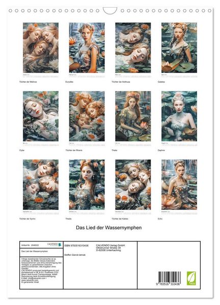 Produktbild: Das Lied der Wassernymphen (Wandkalender 2026 DIN A3 hoch), CALVENDO Monatskalender