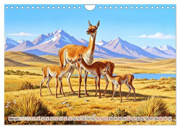 Produktbild: S&uuml;damerikas Tiere wie aus alten B&uuml;chern (Wandkalender 2027 DIN A4 quer), CALVENDO Monatskalender