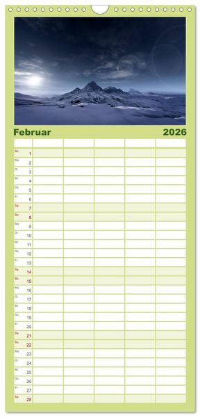 Produktbild: Familienplaner 2026 - Bezaubernde Landschaften mit 5 Spalten (Wandkalender, 21 x 45 cm) CALVENDO
