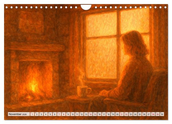 Produktbild: Ruhe finden - Der Anti-Stress-Kalender - Ein Jahr voller W&auml;rme und Achtsamkeit (Wandkalender 2026 DIN A4 quer), CALVENDO Monatskalender