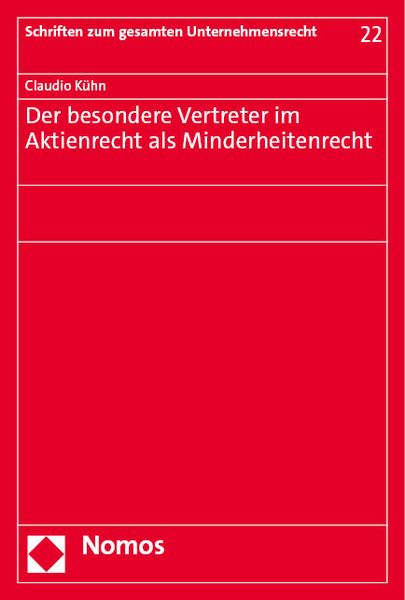 Produktbild: Der besondere Vertreter im Aktienrecht als Minderheitenrecht