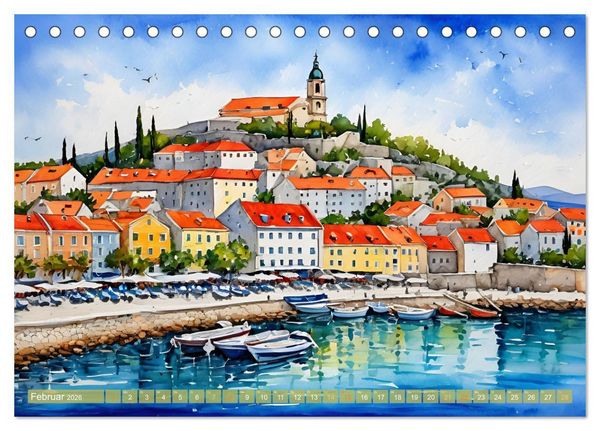 Produktbild: Urlaubsparadies Kroatien (Tischkalender 2026 DIN A5 quer), CALVENDO Monatskalender