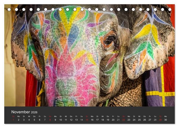 Produktbild: Indien 2026 Tempel, Tiger und Pal&auml;ste (Tischkalender 2026 DIN A5 quer), CALVENDO Monatskalender