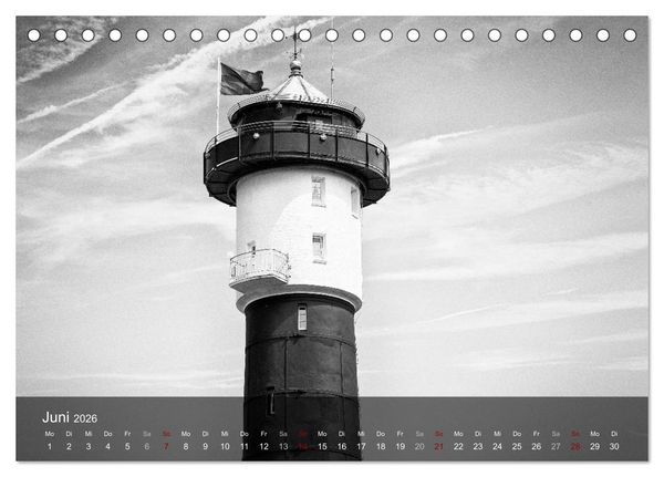 Produktbild: Wangerooge Noir (Tischkalender 2026 DIN A5 quer), CALVENDO Monatskalender