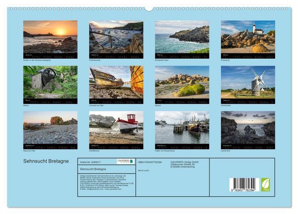 Produktbild: Sehnsucht Bretagne (hochwertiger Premium Wandkalender 2026 DIN A2 quer), Kunstdruck in Hochglanz